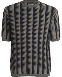 Emporio Armani - Cotton Knitted Jacquard T-Shirt - Lyst