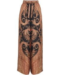 Zimmermann - Silk Paisley Hypnotic Wide-Leg Trousers - Lyst