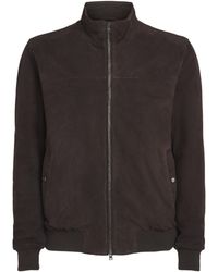 Herno - Suede Bomber Jacket - Lyst