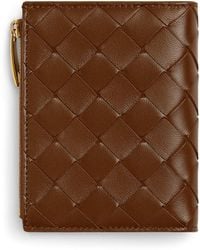 Bottega Veneta - Small Leather Intrecciato Bifold Wallet - Lyst