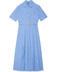 Gucci - Oxford Cotton Midi Dress - Lyst