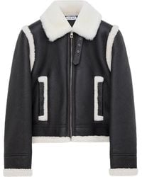 Loewe - Lambskin Shearling-Trim Aviator Jacket - Lyst