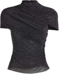 Self-Portrait - Rhinestone Mesh Cut-Out Top - Lyst