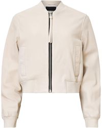 AllSaints - Leather Orten Bomber Jacket - Lyst