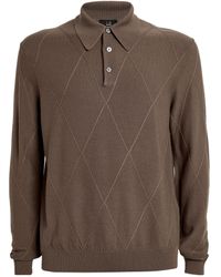 Dunhill - Merino Wool Long-sleeve Polo Shirt - Lyst