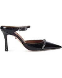 Kurt Geiger - Patent Leather Embellished Strass Point Mules 90 - Lyst