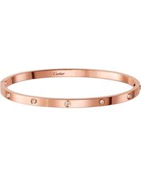 Cartier - Small Rose Gold And Diamond Love Bracelet - Lyst