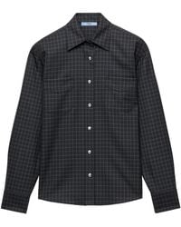 Prada - Wool Check Shirt - Lyst