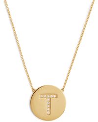 Jennifer Meyer - Yellow Gold And Diamond Letter Disc T Necklace - Lyst