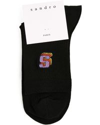 Sandro Embroidered Logo Socks - Black