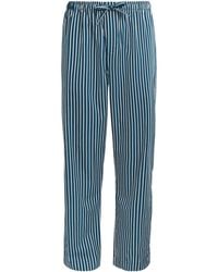 Derek Rose - Cotton Stripe Royal Lounge Trousers - Lyst