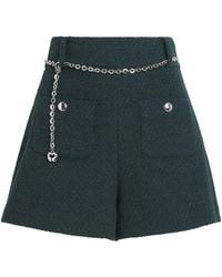 Maje - Tweed Chain Belt Shorts - Lyst