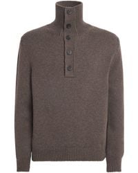 Johnstons of Elgin - Cashmere Button-Neck Sweater - Lyst