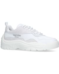 valentino bansi leather trainers