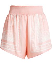 Balmain - Satin Foulard Shorts - Lyst