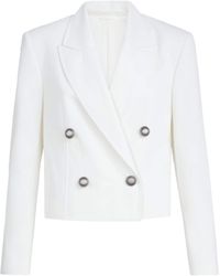 Brunello Cucinelli - Cotton-Paper Yarn Cropped Blazer - Lyst