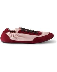Prada - Re-Nylon And Suede Collapse Sneakers - Lyst