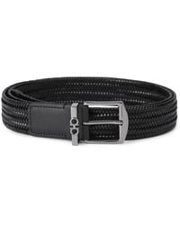 Ferragamo - Leather Woven Gancini Belt - Lyst