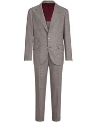 Brunello Cucinelli - Virgin Wool-Blend Prince Of Wales 2-Piece Suit - Lyst
