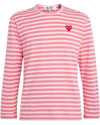 COMME DES GARÇONS PLAY - Heart Logo Striped T-Shirt - Lyst