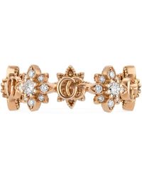 Gucci - Rose Gold And Diamond Flora Ring - Lyst