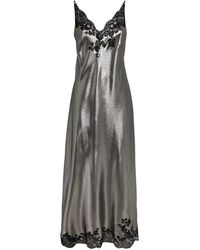 Carine Gilson - Silk Lace-detail Long Nightdress - Lyst