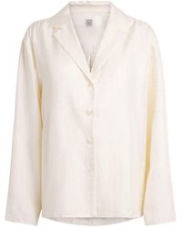 TOTEME - Silk Embroidered Monogram Shirt - Lyst