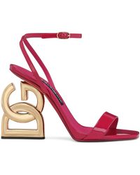 Dolce & Gabbana - Patent Leather Kiera Sandals 105 - Lyst