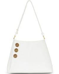 Balmain - Small Leather Emblème Shoulder Bag - Lyst