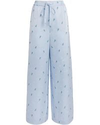 Claudie Pierlot - Satin Floral Wide-Leg Trousers - Lyst