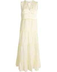 Sandro - Linen-Blend Tailored Midi Dress - Lyst