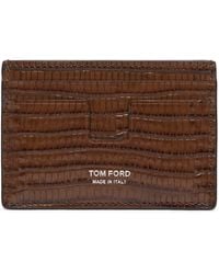 Tom Ford - Calfskin Scale-Effect Card Holder - Lyst