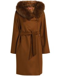 Max Mara Fox-trim Mango Coat - Orange