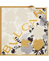 BVLGARI - Silk Logo Bouquet Scarf - Lyst