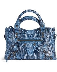 Balenciaga - Mini Calfskin Python-Embossed Le City Top-Handle Bag - Lyst