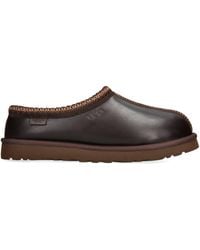 UGG - Tasman Branded Leather Slippers - Lyst