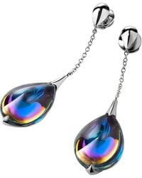 Baccarat - Sterling Silver Fleurs De Psydelic Blue Scarab Drop Earrings - Lyst