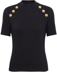 Balmain - Raglan Stretch T-Shirt - Lyst