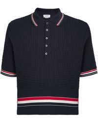 Thom Browne - Cotton Ripple-Stitch Polo Shirt - Lyst