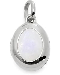 Monica Vinader - Sterling And Moonstone June Birthstone Locket - Lyst
