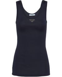 Prada - Ribbed Triangle Tank Top - Lyst