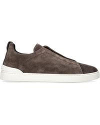 Zegna - Triple Stitch Suede Low-top Trainers - Lyst
