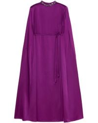Marina Rinaldi - Satin Embellished Maxi Cape Dress - Lyst