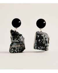 COMPLETEDWORKS - Onyx And Snowflake Obsidian Drop Earrings - Lyst