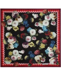 Dolce & Gabbana - Silk Foulard Floral Print Scarf - Lyst