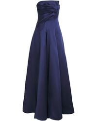 Talbot Runhof - Mikado Satin Pleated Gown - Lyst
