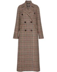 Max Mara - Virgin Wool Check Trench Coat - Lyst