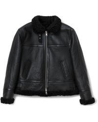 AllSaints - Shearling Lorel Flying Jacket - Lyst