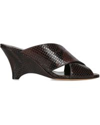 Le Monde Beryl - Leather Sneak-Effect Luca Mules 70 - Lyst
