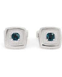 Tateossian - Sterling And Topaz Graffiato Cufflinks - Lyst